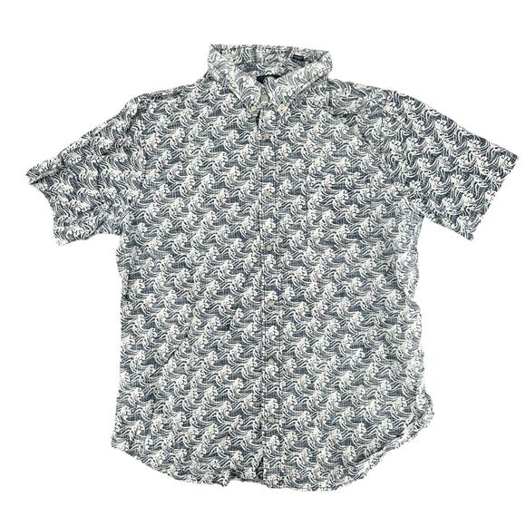 Reyn Spooner Kloth Hawaiian Aloha Floral Blue and White 2XL Button Down Shirt - Picture 1 of 7